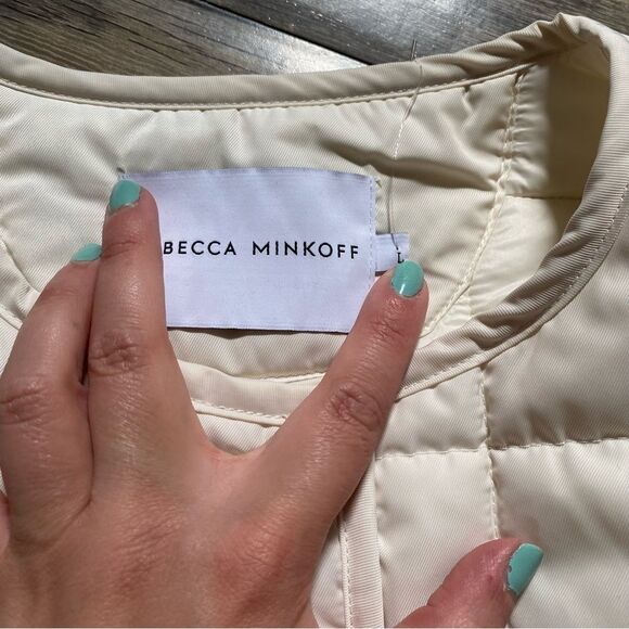 Rebecca Minkoff White Puffer Jacket Size Large - Picture 7 of 8